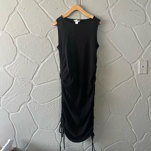 H&M Mama Maternity Black Ribbed Bodycon MIDI Dress